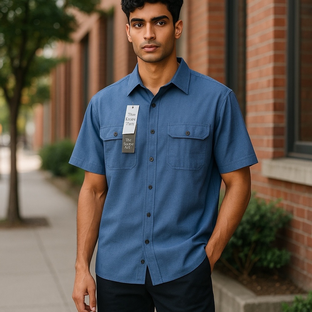 Croft & Barrow Men's Casual Blue Button Down Shirt